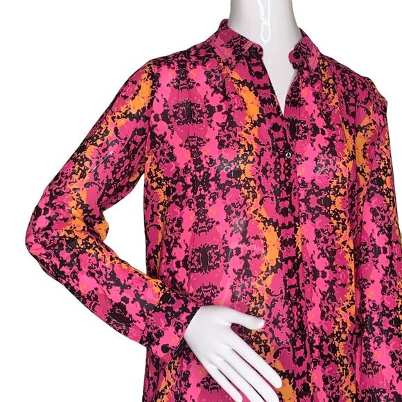 Lamour Nanette Lepore Sheer NWOT Top Size S Long Sleeve Button Down - Picture 4 of 13